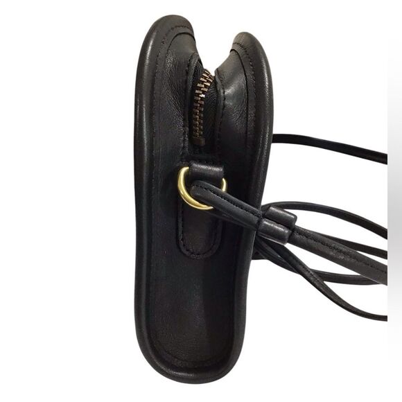 Vintage Black Coach Abbie 9017 Crossbody Zip Bag Leather Mini Crossbody Bag - Picture 5 of 14
